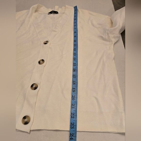 Mango Button Knit Cardigan In Off White Size Medium - Picture 7 of 10